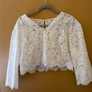 Elegant White Lace Women's Top
